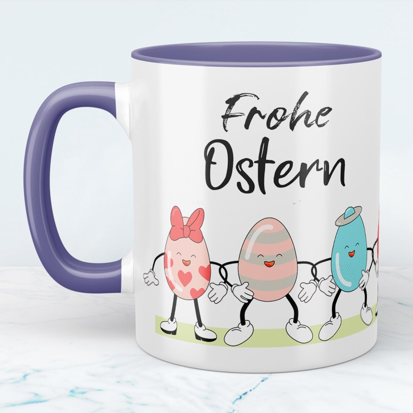 Frohe Ostern Keramik Tasse Für die perfekte Kaffeepause, versch. Farben, Happy Easter