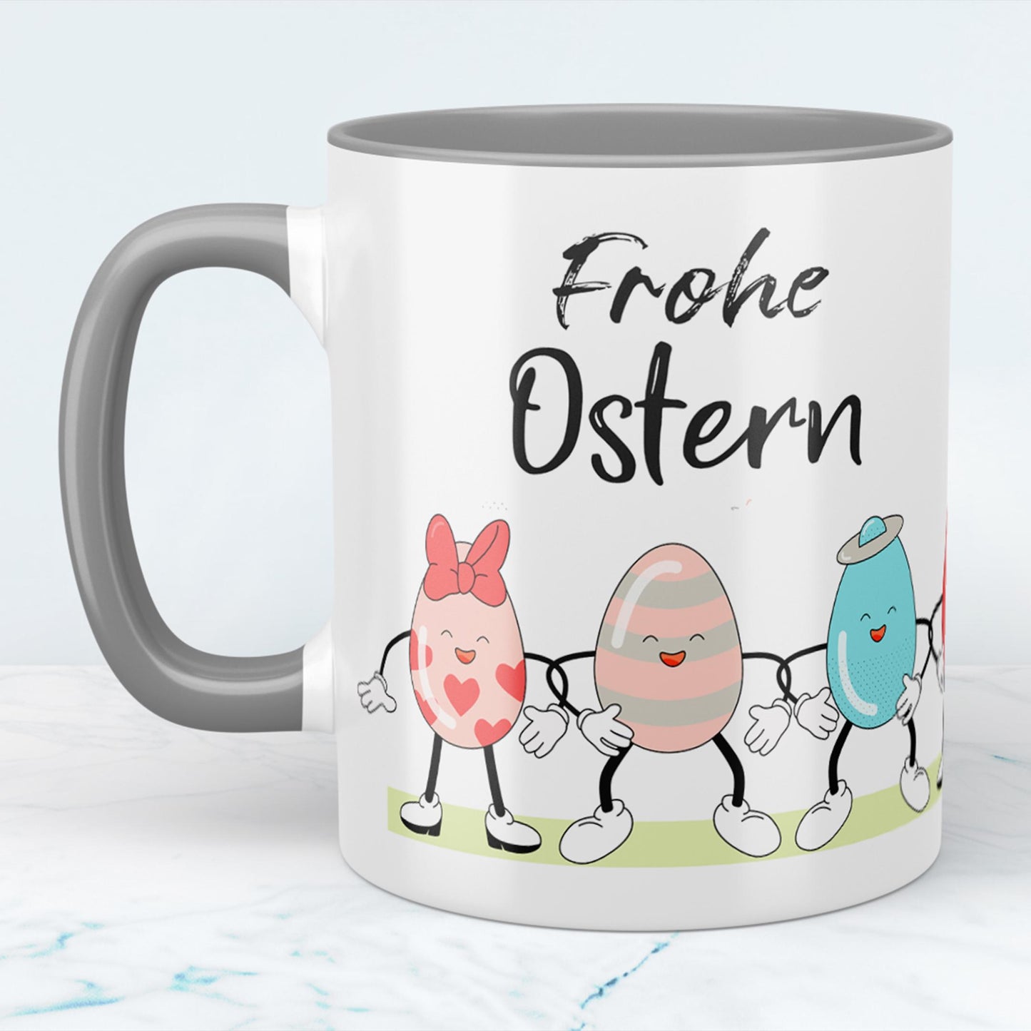 Frohe Ostern Keramik Tasse Für die perfekte Kaffeepause, versch. Farben, Happy Easter