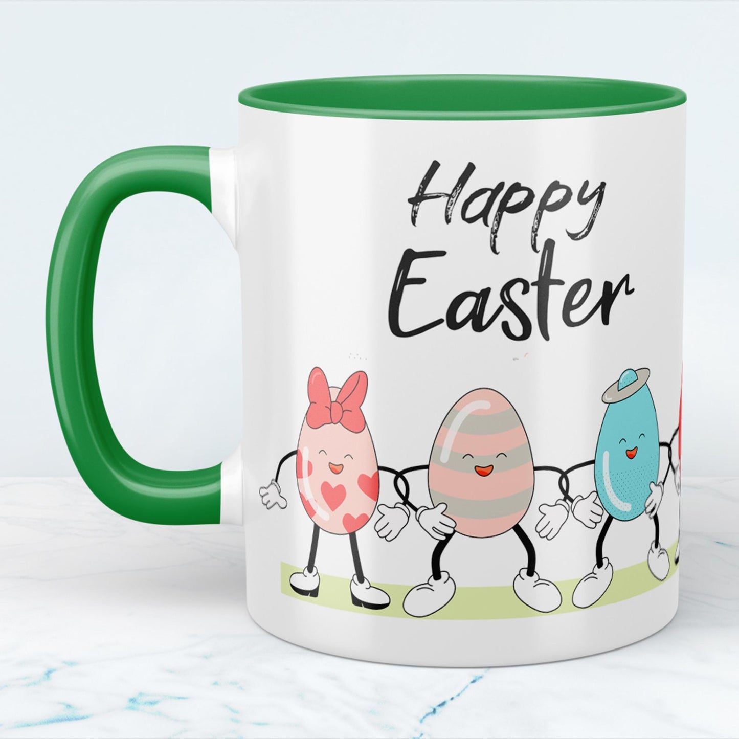 Frohe Ostern Keramik Tasse Für die perfekte Kaffeepause, versch. Farben, Happy Easter