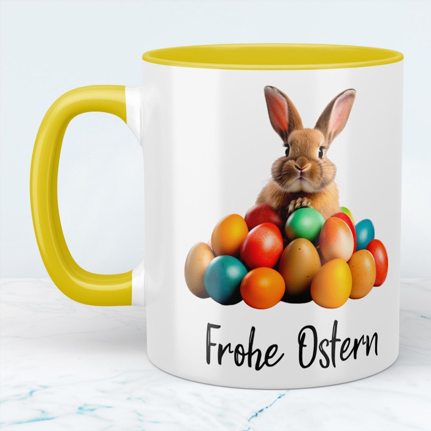 Osterhasen Tasse Frohe Ostern Lustiges Geschenk für die ganze Familie, versch. Farben, Happy Easter