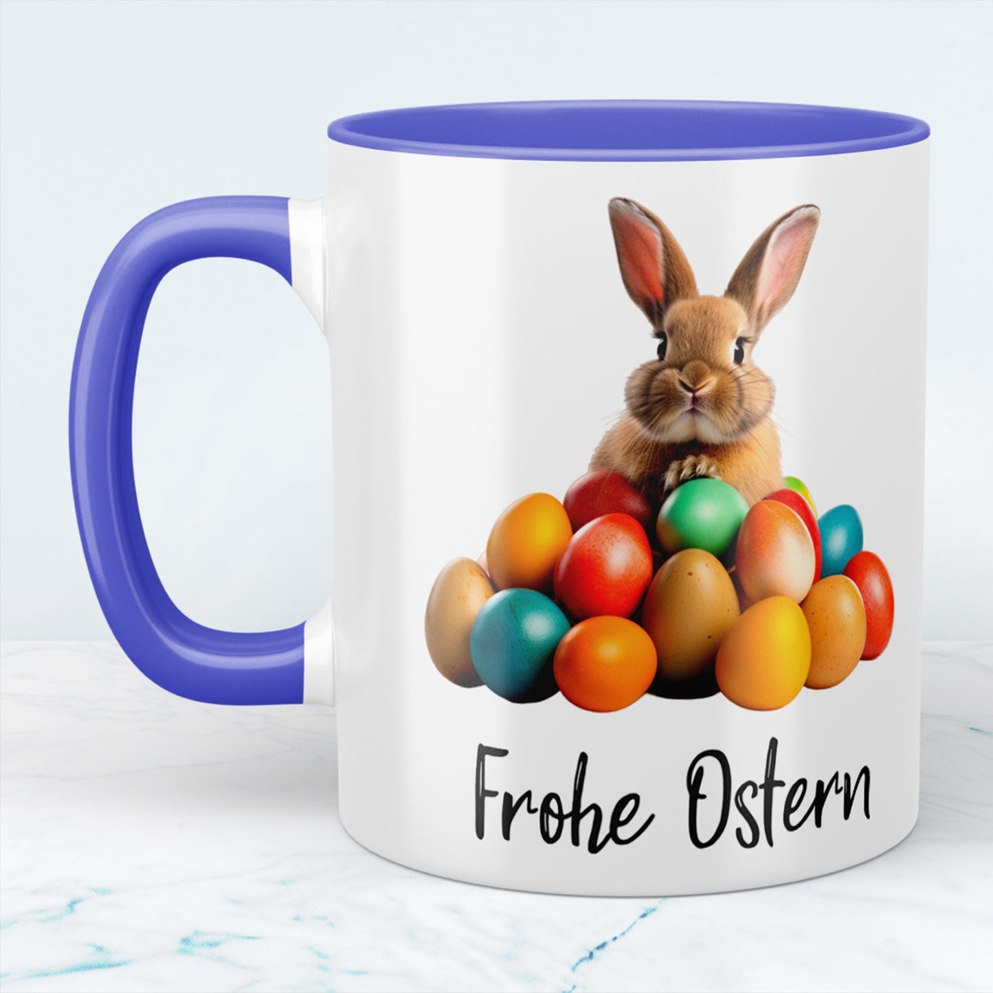 Osterhasen Tasse Frohe Ostern Lustiges Geschenk für die ganze Familie, versch. Farben, Happy Easter