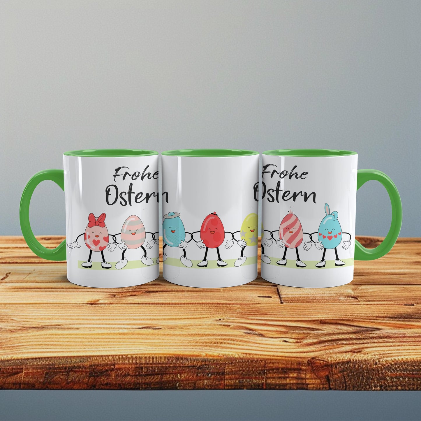 Frohe Ostern Keramik Tasse Für die perfekte Kaffeepause, versch. Farben, Happy Easter