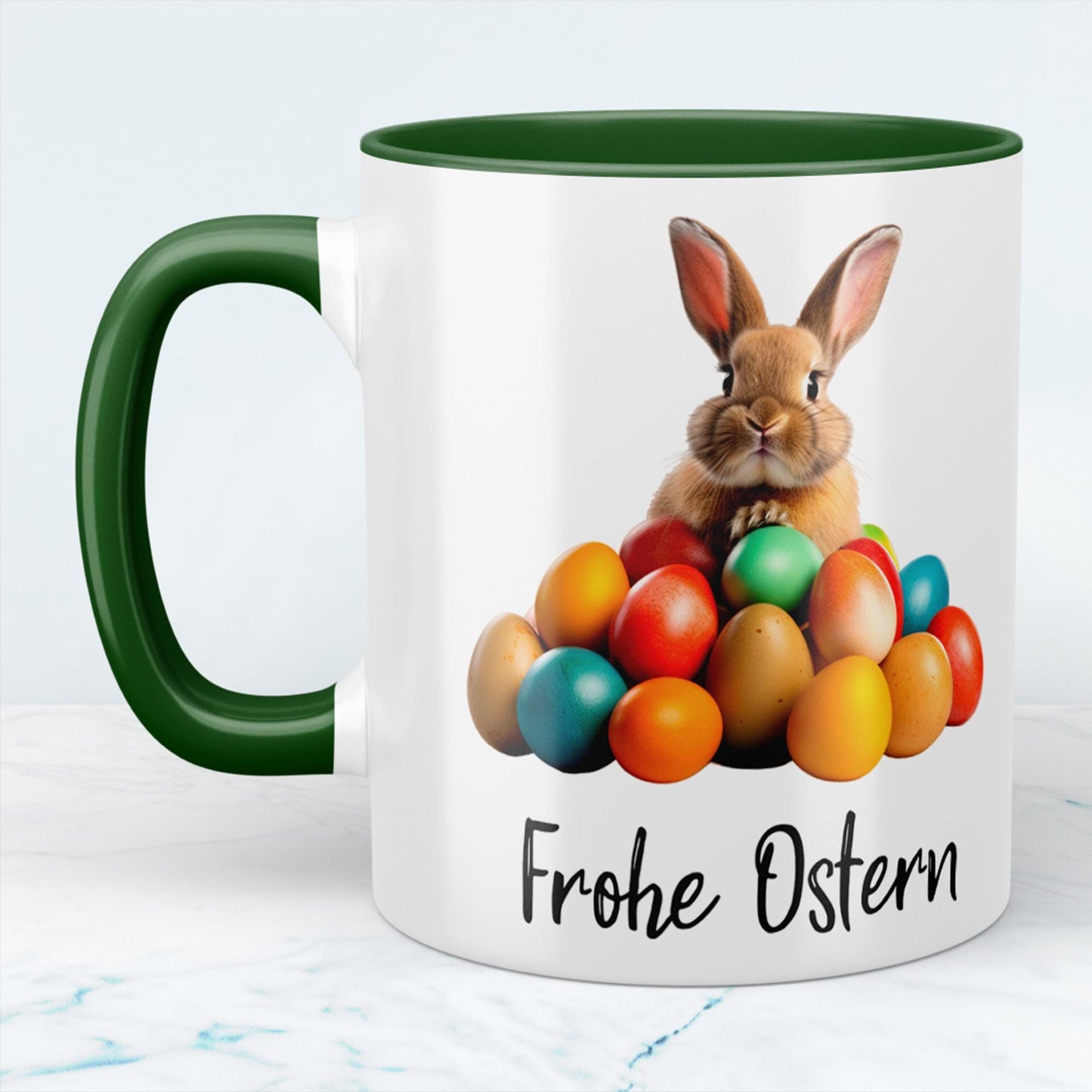 Osterhasen Tasse Frohe Ostern Lustiges Geschenk für die ganze Familie, versch. Farben, Happy Easter