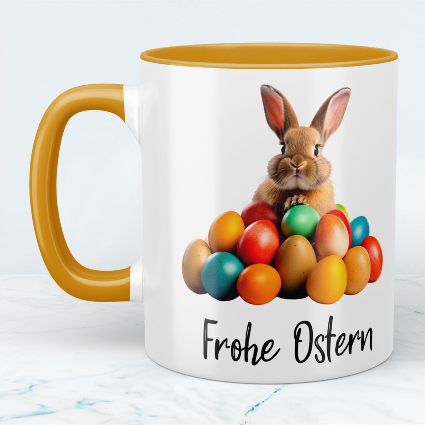 Osterhasen Tasse Frohe Ostern Lustiges Geschenk für die ganze Familie, versch. Farben, Happy Easter