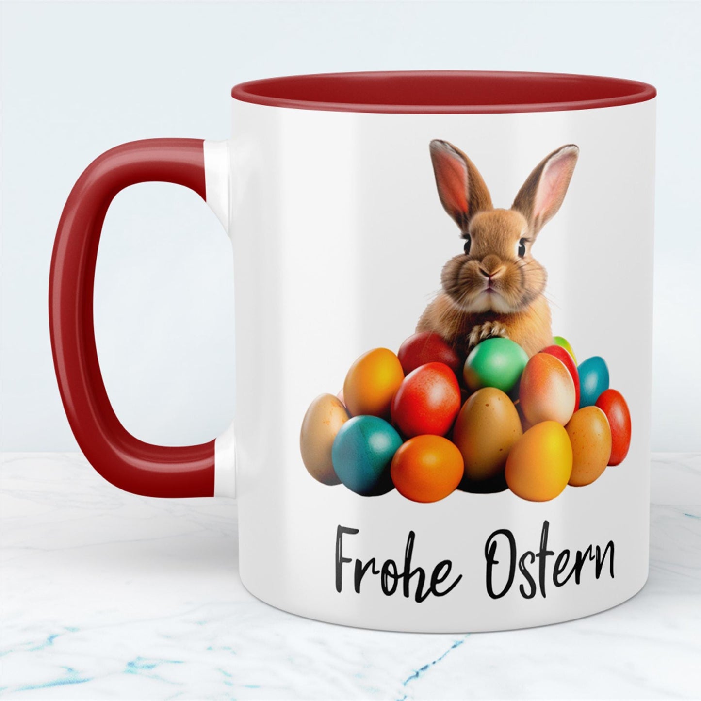 Osterhasen Tasse Frohe Ostern Lustiges Geschenk für die ganze Familie, versch. Farben, Happy Easter