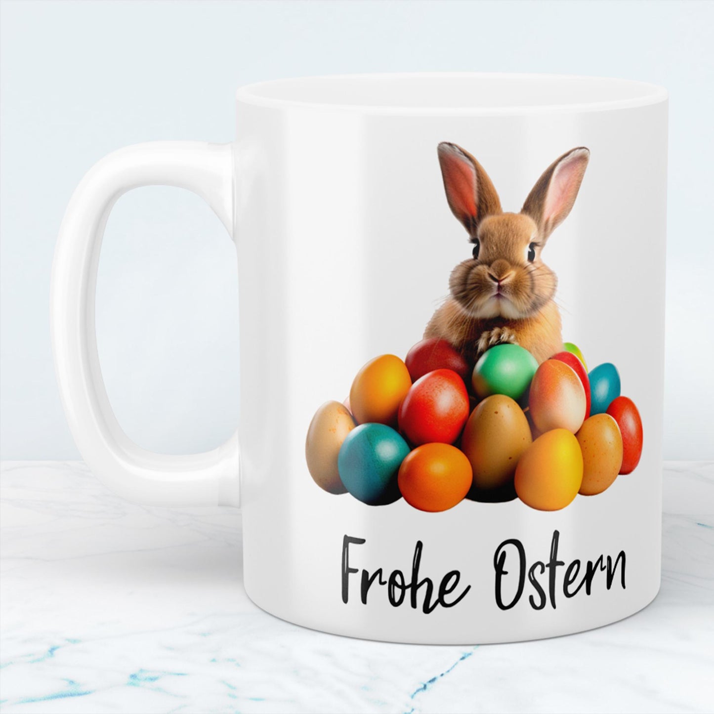 Osterhasen Tasse Frohe Ostern Lustiges Geschenk für die ganze Familie, versch. Farben, Happy Easter