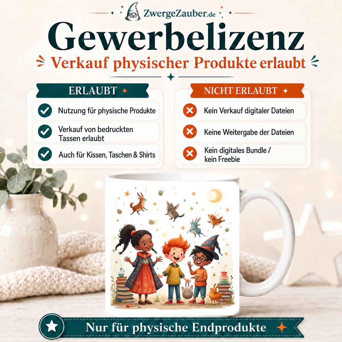 ZwergeZauber Tassendesign Magische Tierfreunde und Zauberkinder – Verkaufsbild 4