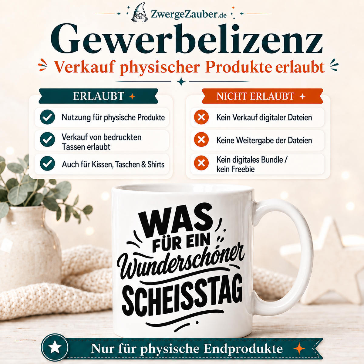 ZwergeZauber Tassendesign Was für ein wunderschöner Scheisstag – Verkaufsbild 4