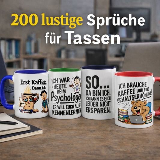200 lustige Sprüche für Tassen – die besten Sprüche für Büro, Kaffee & Alltag
