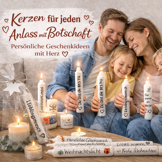 Kerzen mit Spruch & Botschaft – Geschenkideen für jeden Anlass