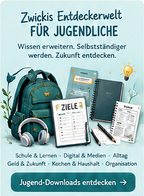 Zwickis Entdeckerwelt für Jugendliche mit Schule, Lernen, Medien und Alltag
