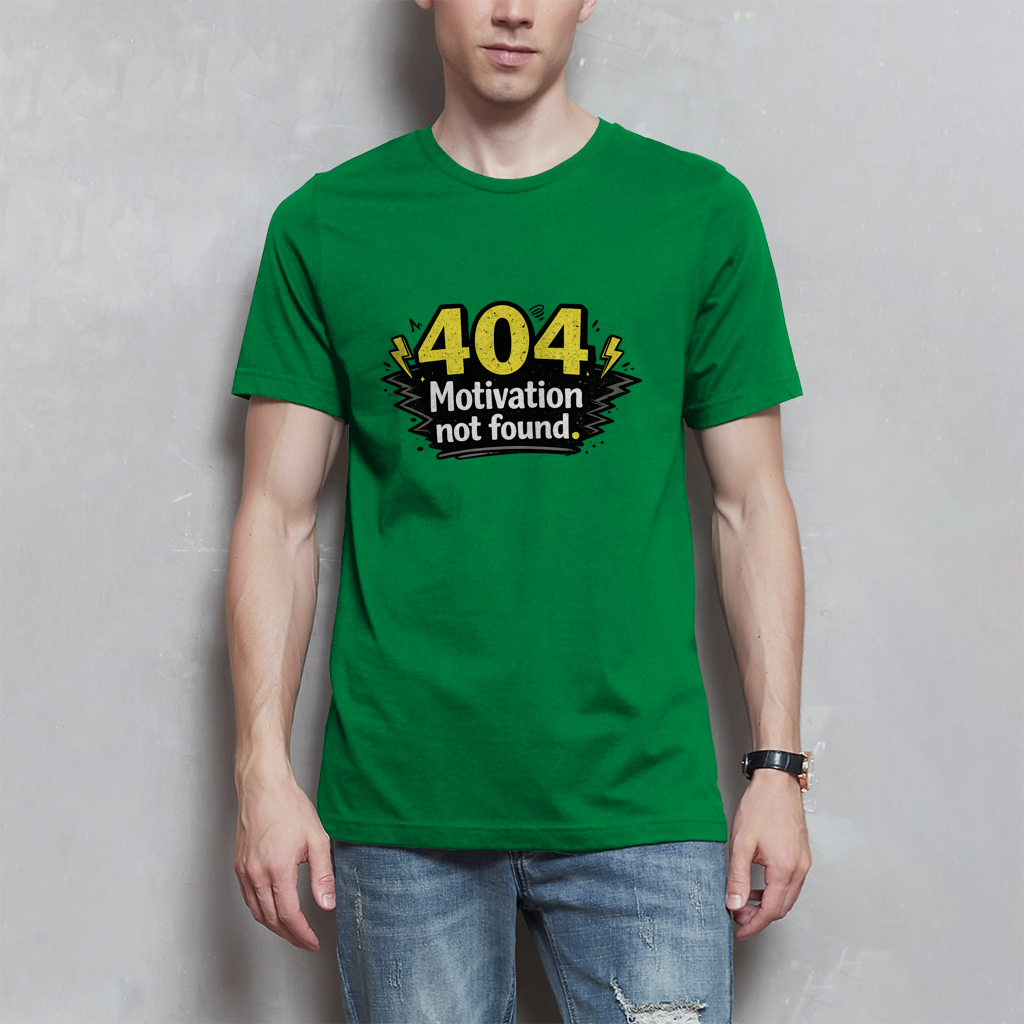 Herren T-Shirt „404 Motivation not found“ – Lustiges Nerd & Funshirt