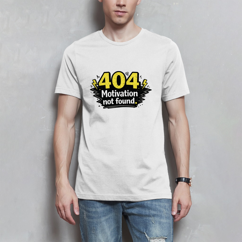 Herren T-Shirt „404 Motivation not found“ – Lustiges Nerd & Funshirt