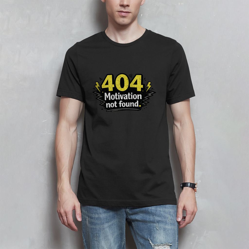Herren T-Shirt „404 Motivation not found“ – Lustiges Nerd & Funshirt