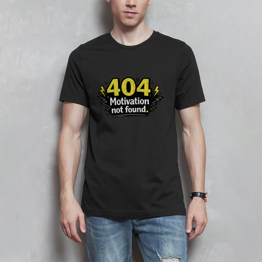 Herren T-Shirt „404 Motivation not found“ – Lustiges Nerd & Funshirt