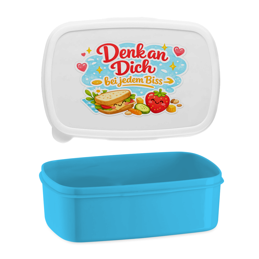 Lunchbox „Denk an dich“ – Brotdose mit Spruch für Schule, Kindergarten & Büro