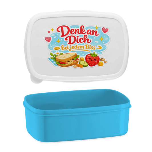 Lunchbox „Denk an dich“ – Brotdose mit Spruch für Schule, Kindergarten & Büro