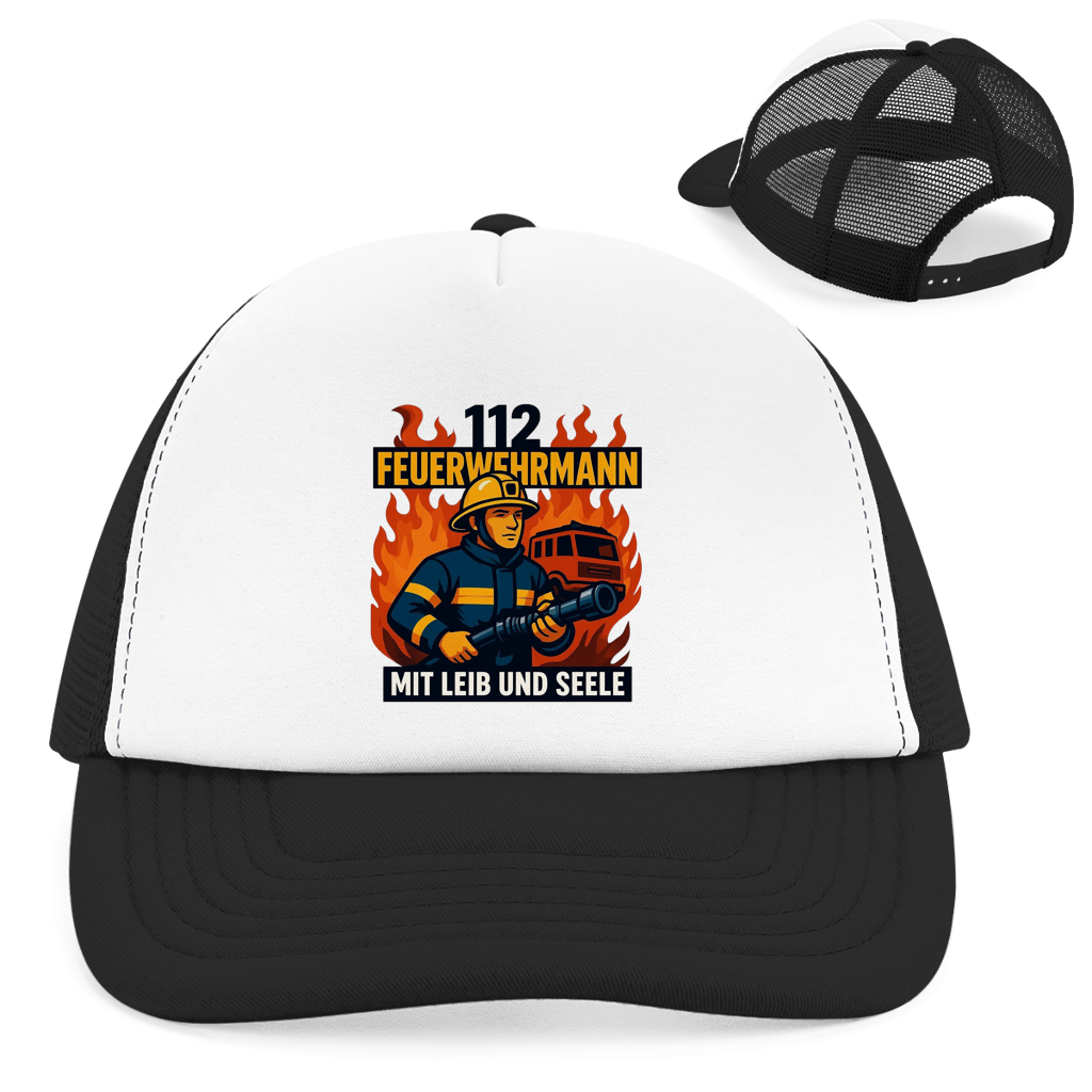 Retro Trucker Cap Feuerwehrmann 112 – Mit Leib und Seele | Feuerwehr Cap