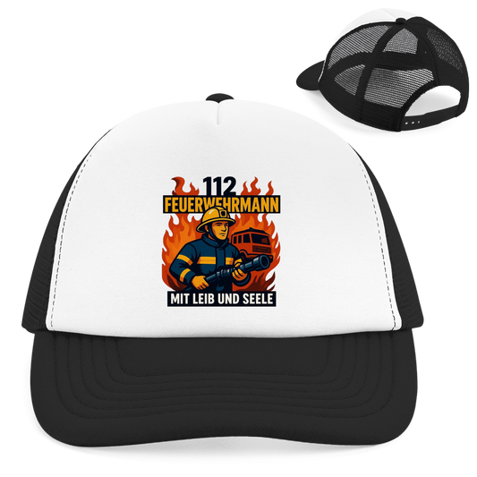 Retro Trucker Cap Feuerwehrmann 112 – Mit Leib und Seele | Feuerwehr Cap