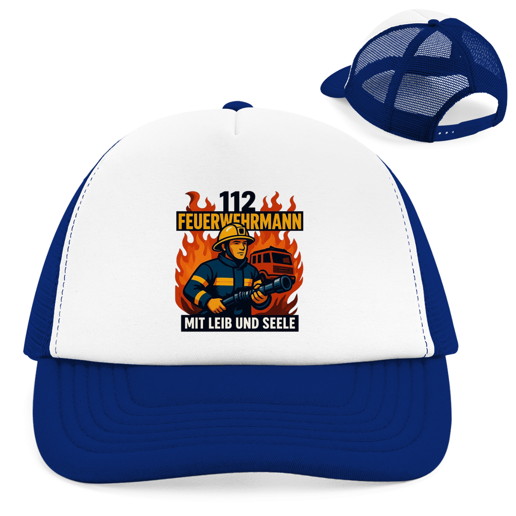 Retro Trucker Cap Feuerwehrmann 112 – Mit Leib und Seele | Feuerwehr Cap