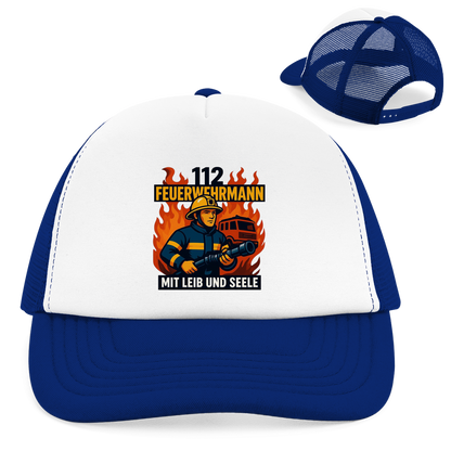 Retro Trucker Cap Feuerwehrmann 112 – Mit Leib und Seele | Feuerwehr Cap