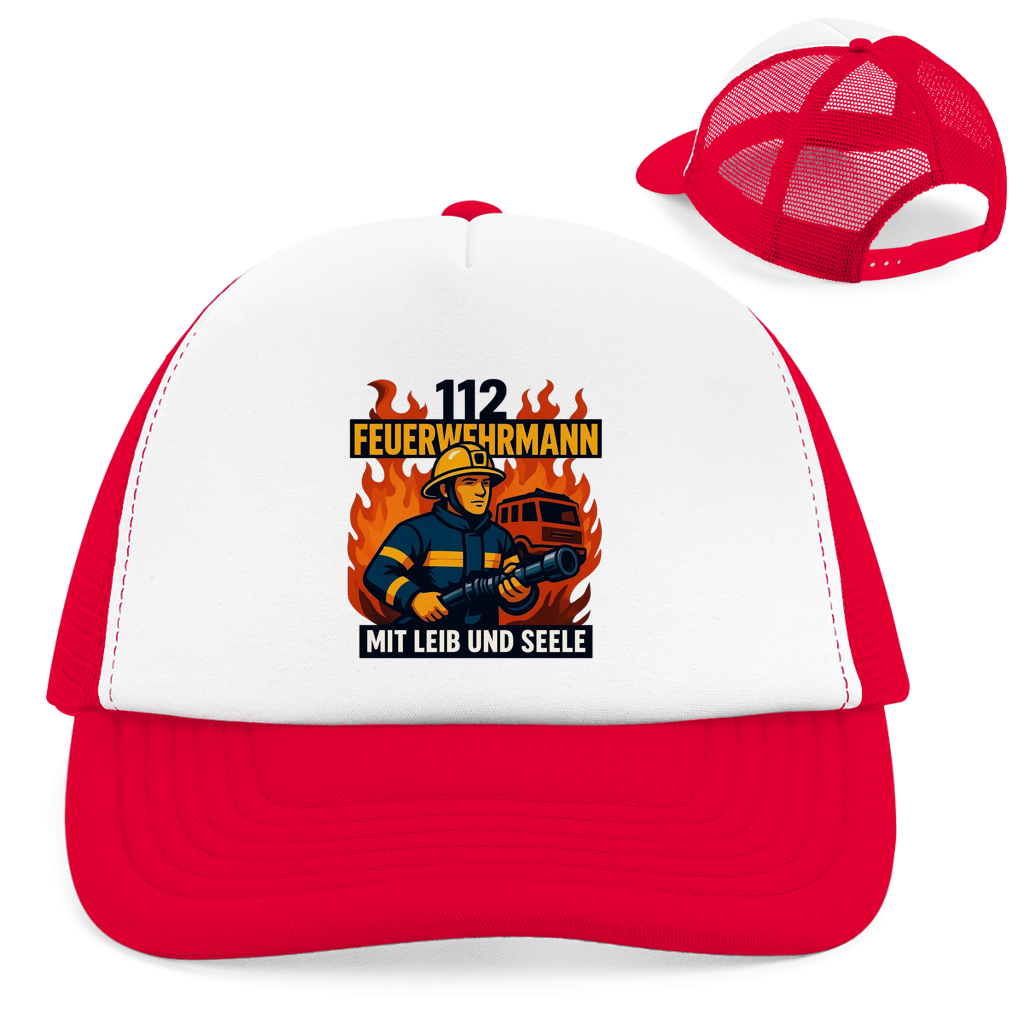 Retro Trucker Cap Feuerwehrmann 112 – Mit Leib und Seele | Feuerwehr Cap