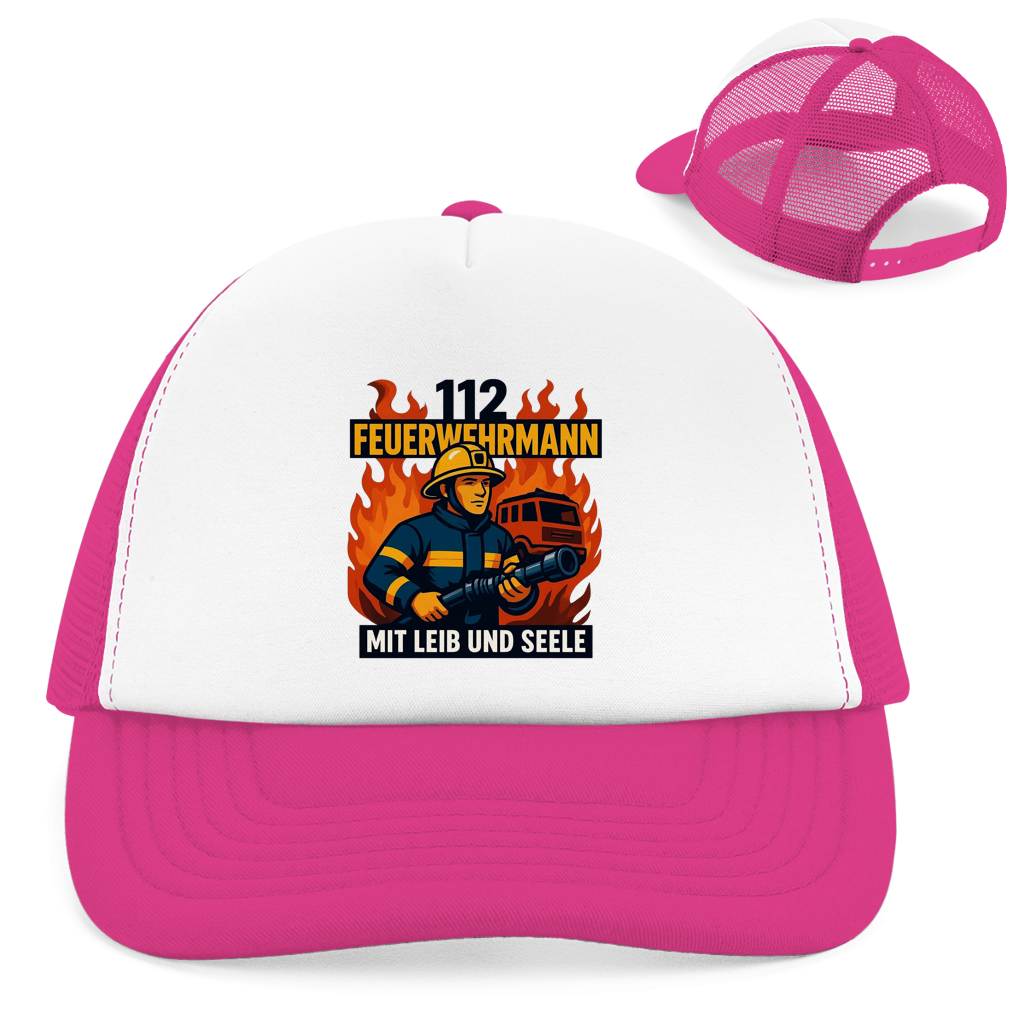 Retro Trucker Cap Feuerwehrmann 112 – Mit Leib und Seele | Feuerwehr Cap