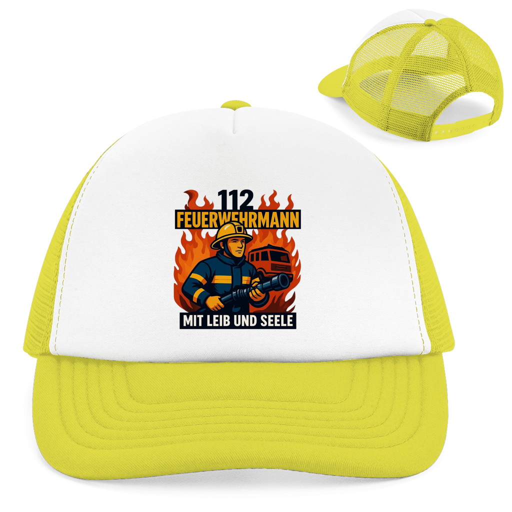 Retro Trucker Cap Feuerwehrmann 112 – Mit Leib und Seele | Feuerwehr Cap