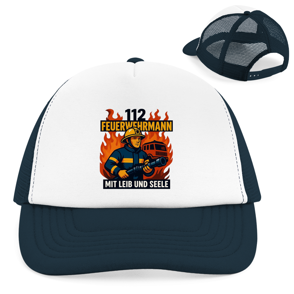 Retro Trucker Cap Feuerwehrmann 112 – Mit Leib und Seele | Feuerwehr Cap
