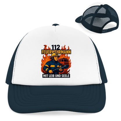 Retro Trucker Cap Feuerwehrmann 112 – Mit Leib und Seele | Feuerwehr Cap