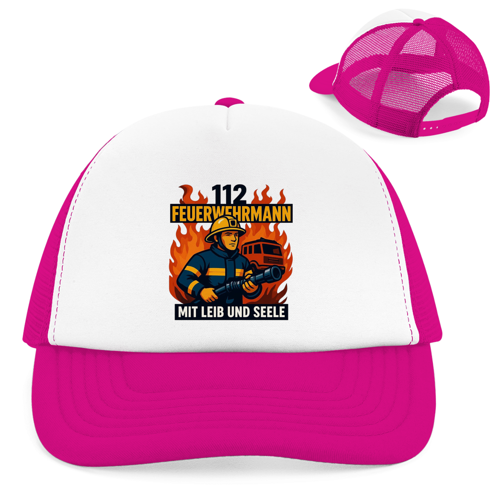 Retro Trucker Cap Feuerwehrmann 112 – Mit Leib und Seele | Feuerwehr Cap