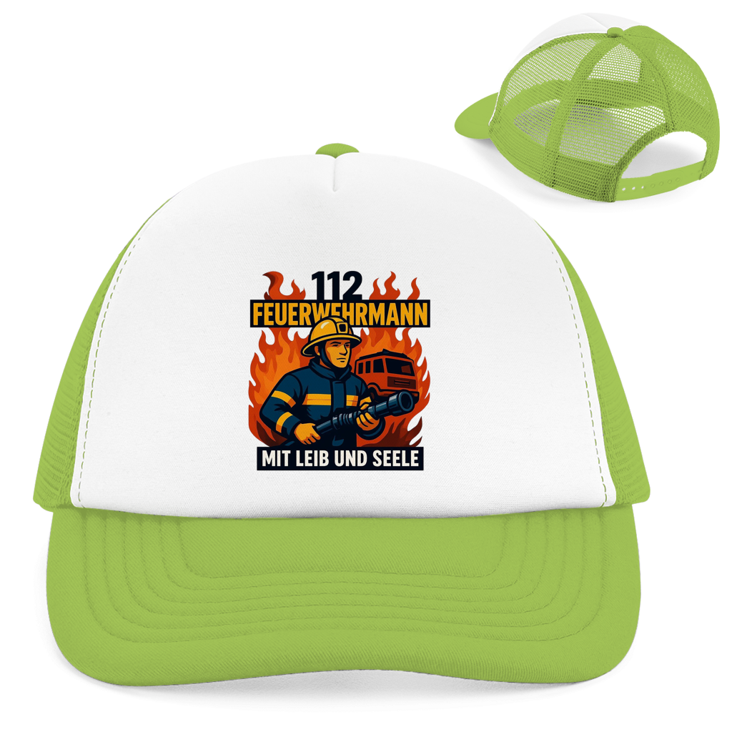 Retro Trucker Cap Feuerwehrmann 112 – Mit Leib und Seele | Feuerwehr Cap