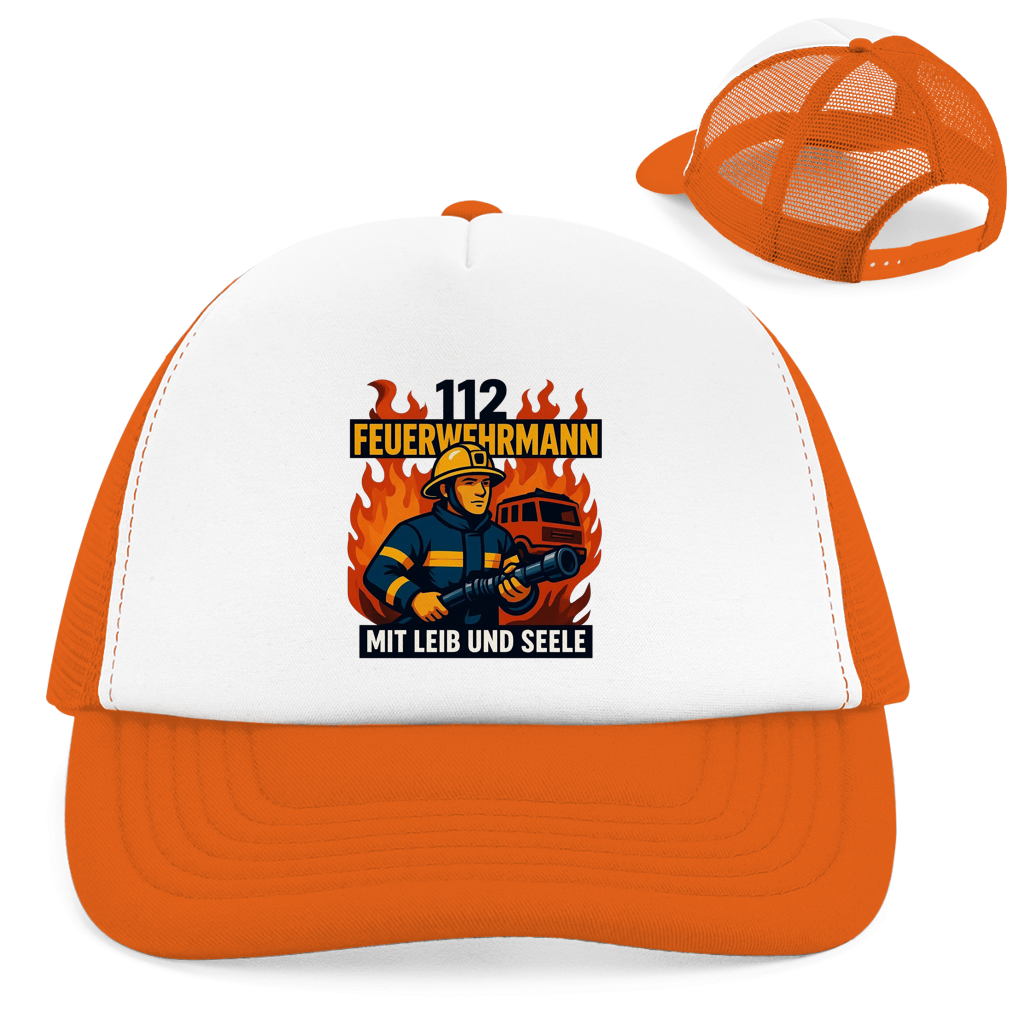 Retro Trucker Cap Feuerwehrmann 112 – Mit Leib und Seele | Feuerwehr Cap