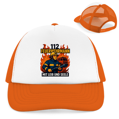 Retro Trucker Cap Feuerwehrmann 112 – Mit Leib und Seele | Feuerwehr Cap