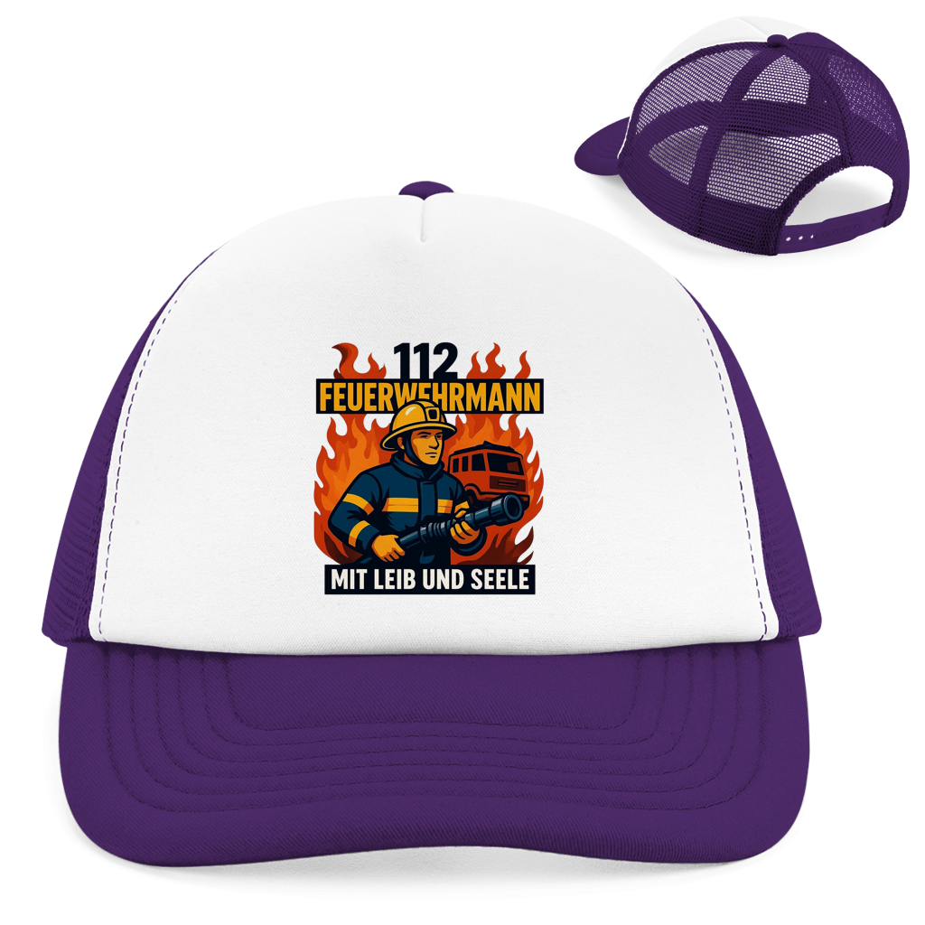 Retro Trucker Cap Feuerwehrmann 112 – Mit Leib und Seele | Feuerwehr Cap