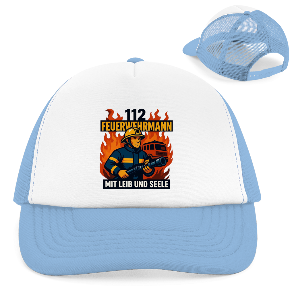 Retro Trucker Cap Feuerwehrmann 112 – Mit Leib und Seele | Feuerwehr Cap