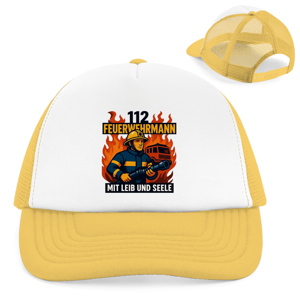 Retro Trucker Cap Feuerwehrmann 112 – Mit Leib und Seele | Feuerwehr Cap