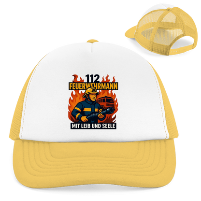 Retro Trucker Cap Feuerwehrmann 112 – Mit Leib und Seele | Feuerwehr Cap
