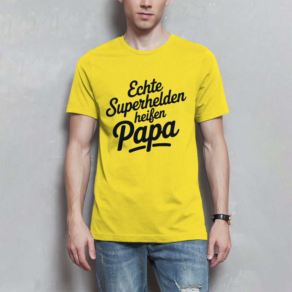 Papa T-Shirt Herren – Echte Superhelden heißen Papa | Geschenk für Väter