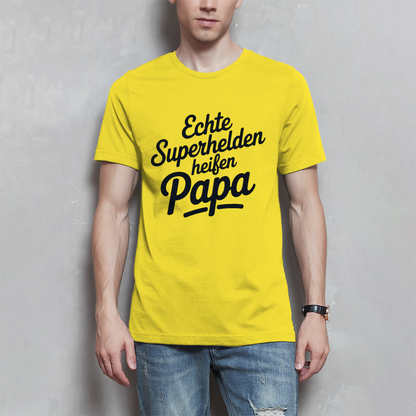 Papa T-Shirt Herren – Echte Superhelden heißen Papa | Geschenk für Väter