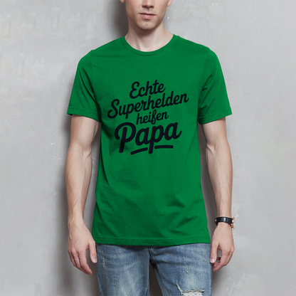 Papa T-Shirt Herren – Echte Superhelden heißen Papa | Geschenk für Väter