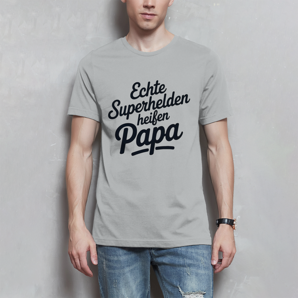 Papa T-Shirt Herren – Echte Superhelden heißen Papa | Geschenk für Väter