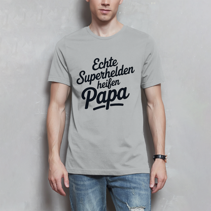 Papa T-Shirt Herren – Echte Superhelden heißen Papa | Geschenk für Väter