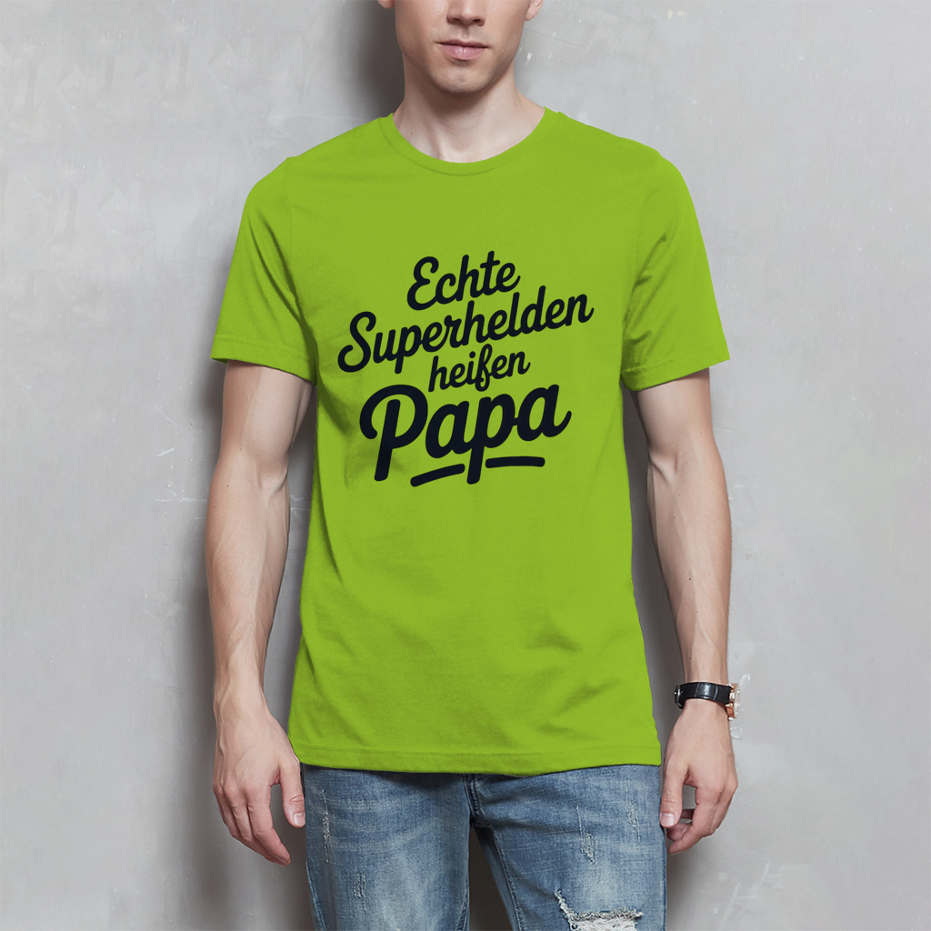 Papa T-Shirt Herren – Echte Superhelden heißen Papa | Geschenk für Väter