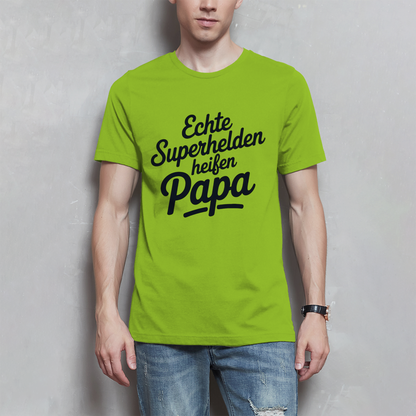 Papa T-Shirt Herren – Echte Superhelden heißen Papa | Geschenk für Väter