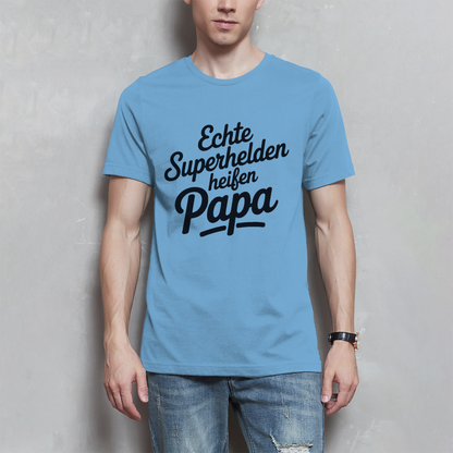 Papa T-Shirt Herren – Echte Superhelden heißen Papa | Geschenk für Väter