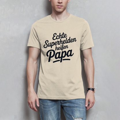 Papa T-Shirt Herren – Echte Superhelden heißen Papa | Geschenk für Väter