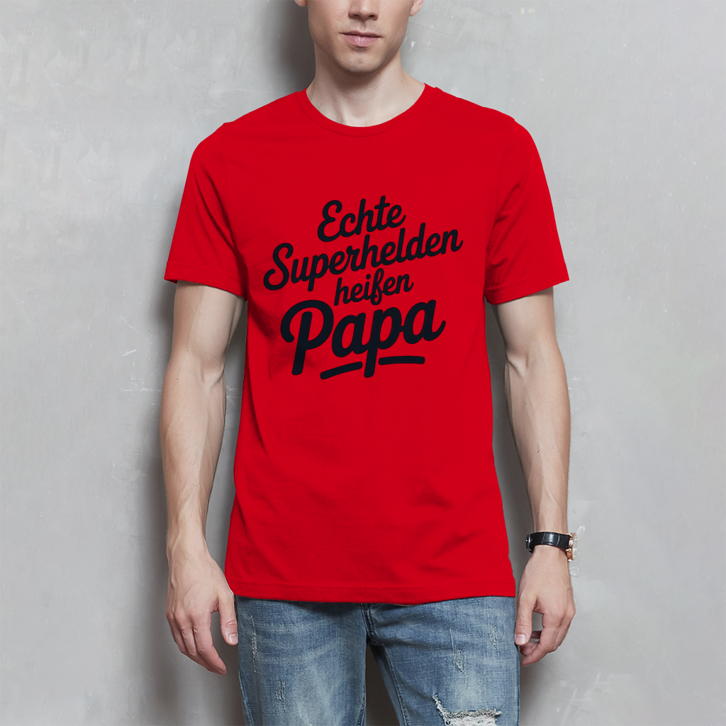 Papa T-Shirt Herren – Echte Superhelden heißen Papa | Geschenk für Väter