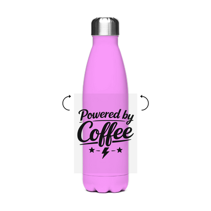 Edelstahl-Thermoflasche „Powered by Coffee“ – Bedruckte Isolierflasche für heiße & kalte Getränke