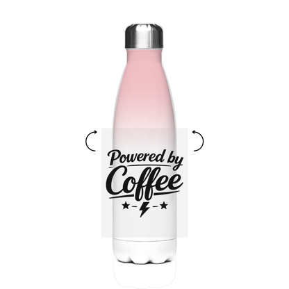 Edelstahl-Thermoflasche „Powered by Coffee“ – Bedruckte Isolierflasche für heiße & kalte Getränke